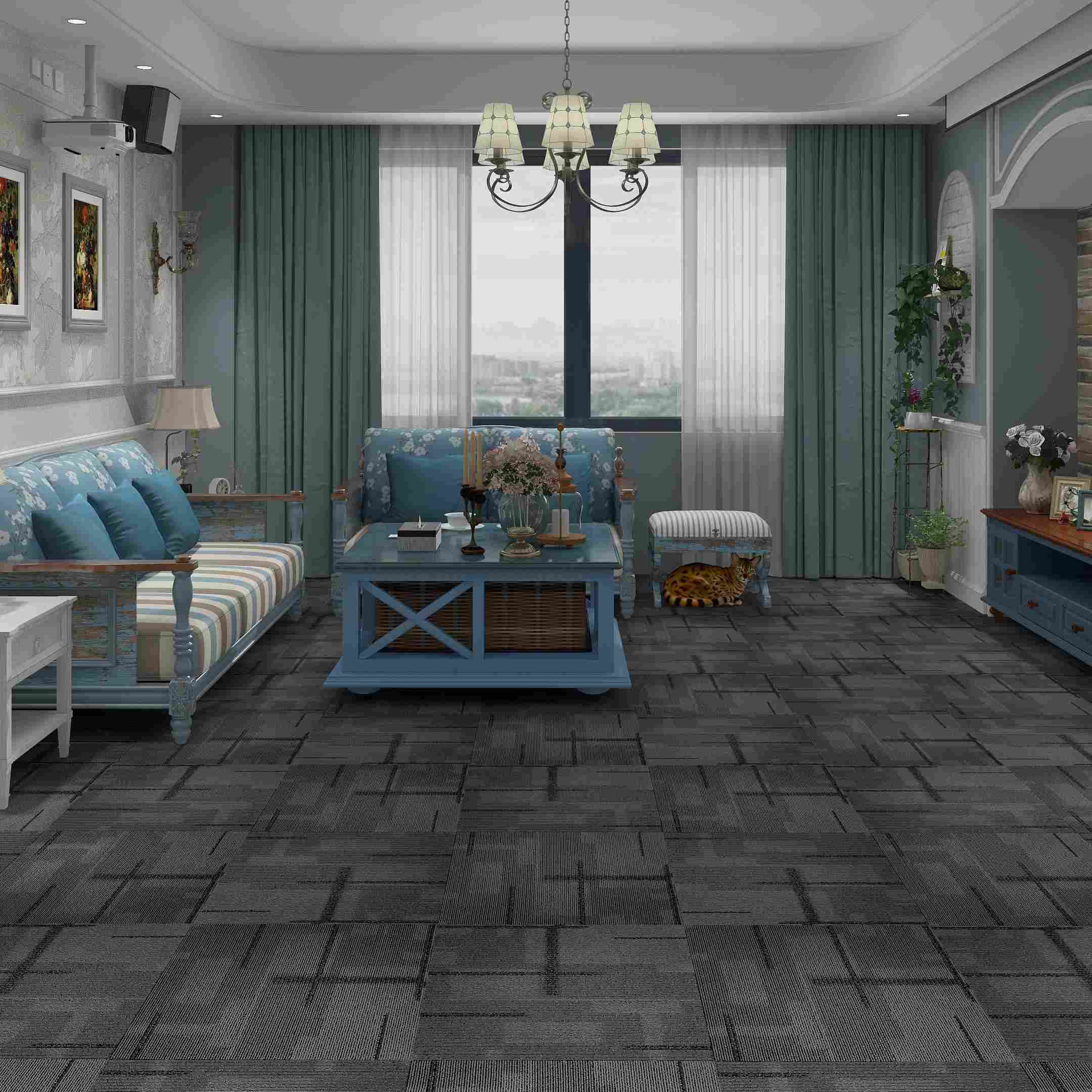 Easy To Install Machine Tufted Carpet Tiles for Library