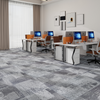 Commercial nylon carpet tiles in a patterned floor design